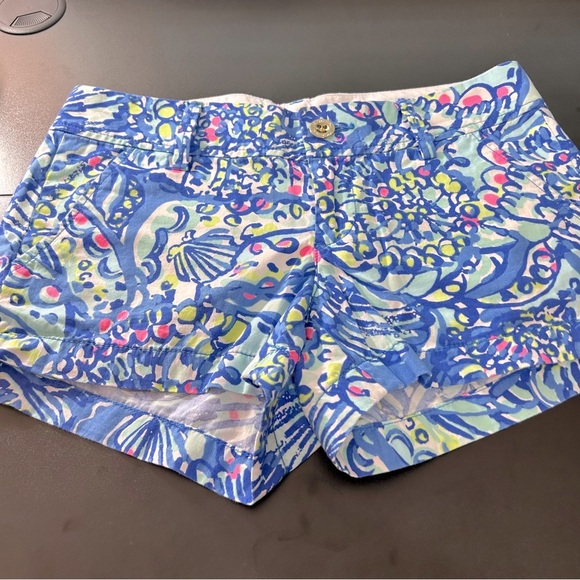 Lilly Pulitzer Shorts The Walsh Women's Blue Yellow Pink Size 0 - Picture 1 of 8